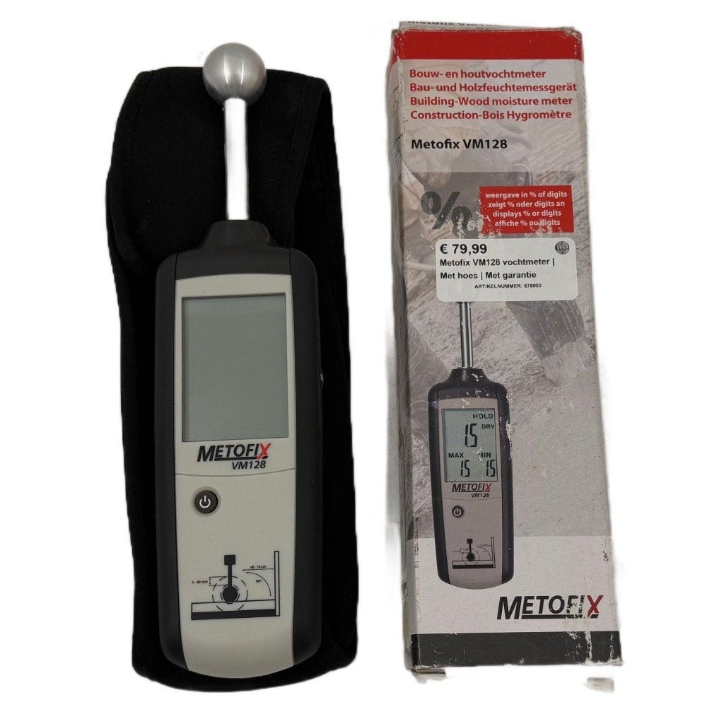 Metofix VM128 vochtmeter | Met hoes | Met garantie, Dordrecht@usedproducts.nl, Ophalen of Verzenden, Zo goed als nieuw, Used products dordrecht