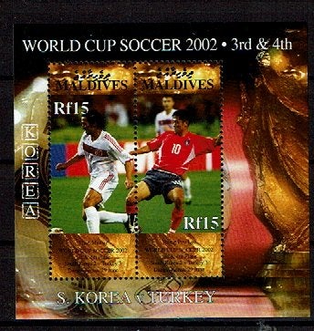 MALDIVES 2002 PF BLOK VOETBAL SPORT SOCCER, Ophalen of Verzenden, Postfris, Sport