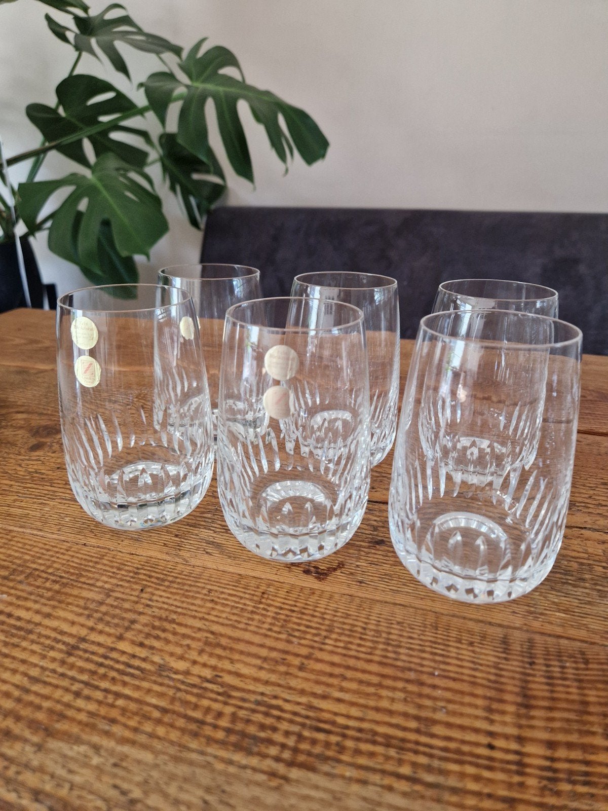 6 Kristallen bierglazen / waterglazen "Torbole" Cristallerie, Ophalen of Verzenden, Zo goed als nieuw, Overige typen