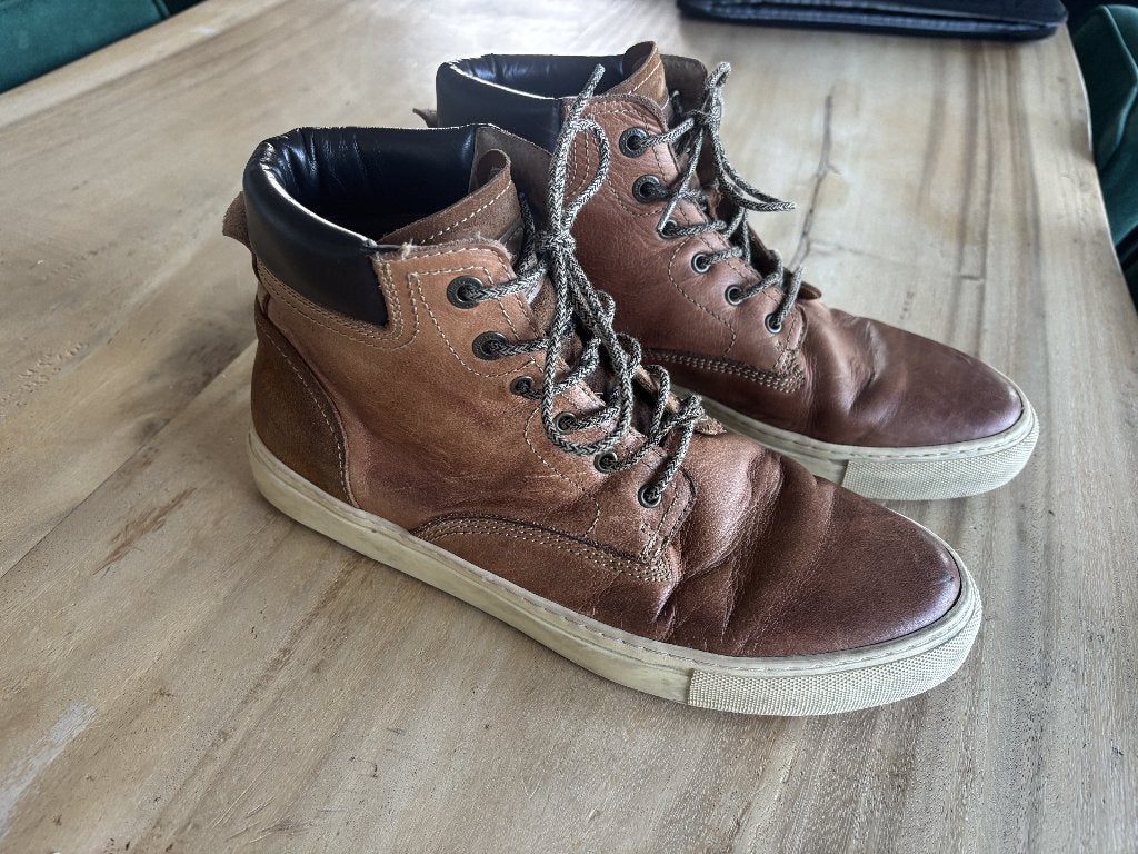 Hoge leren sneakers - Australian maat 44, Kleding | Heren, Bruin, Ophalen of Verzenden, Australian, Sneakers of Gympen