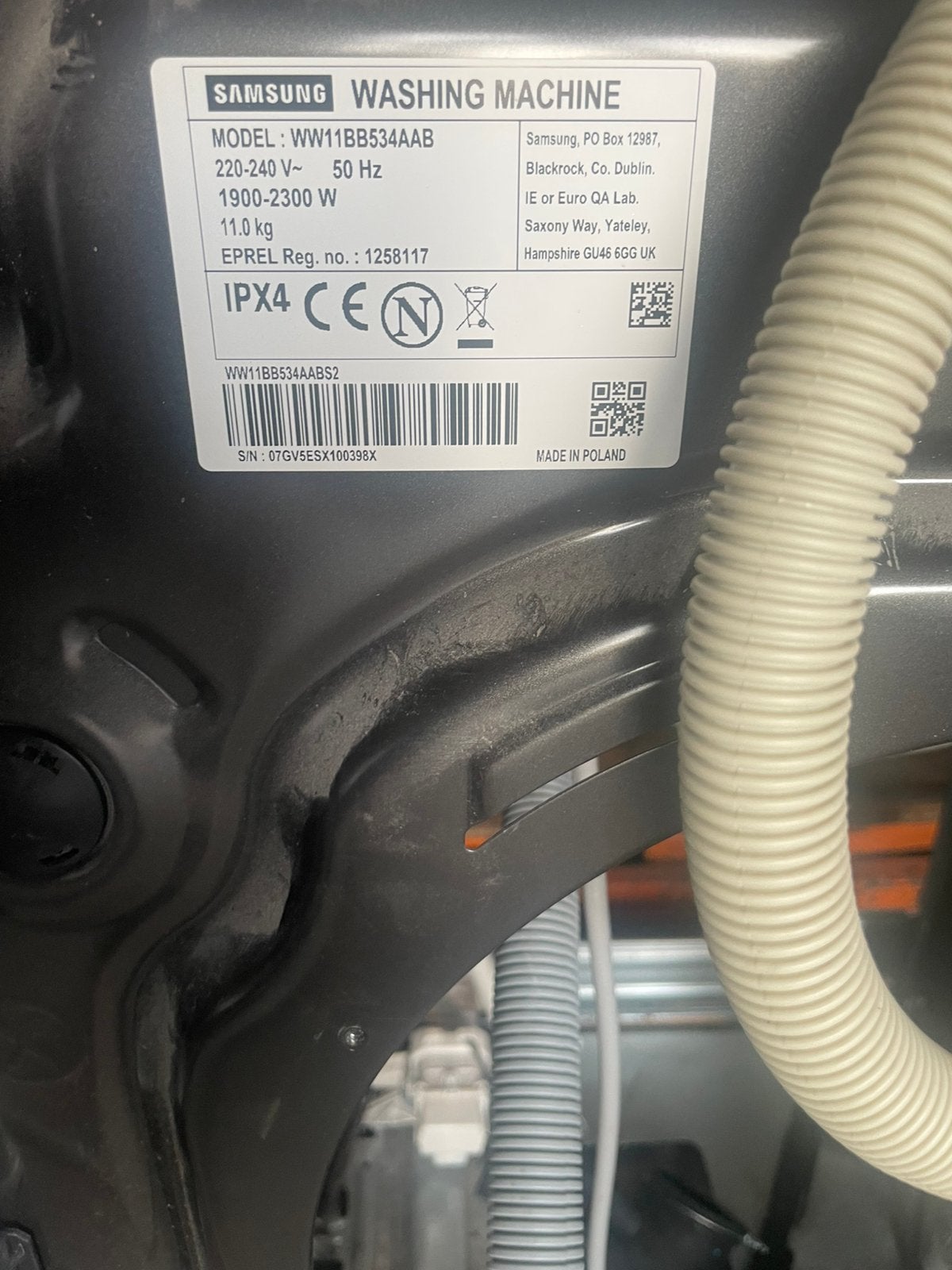 Lagers Samsung wasmachine, Ophalen of Verzenden, 1200 tot 1600 toeren, 85 tot 90 cm
