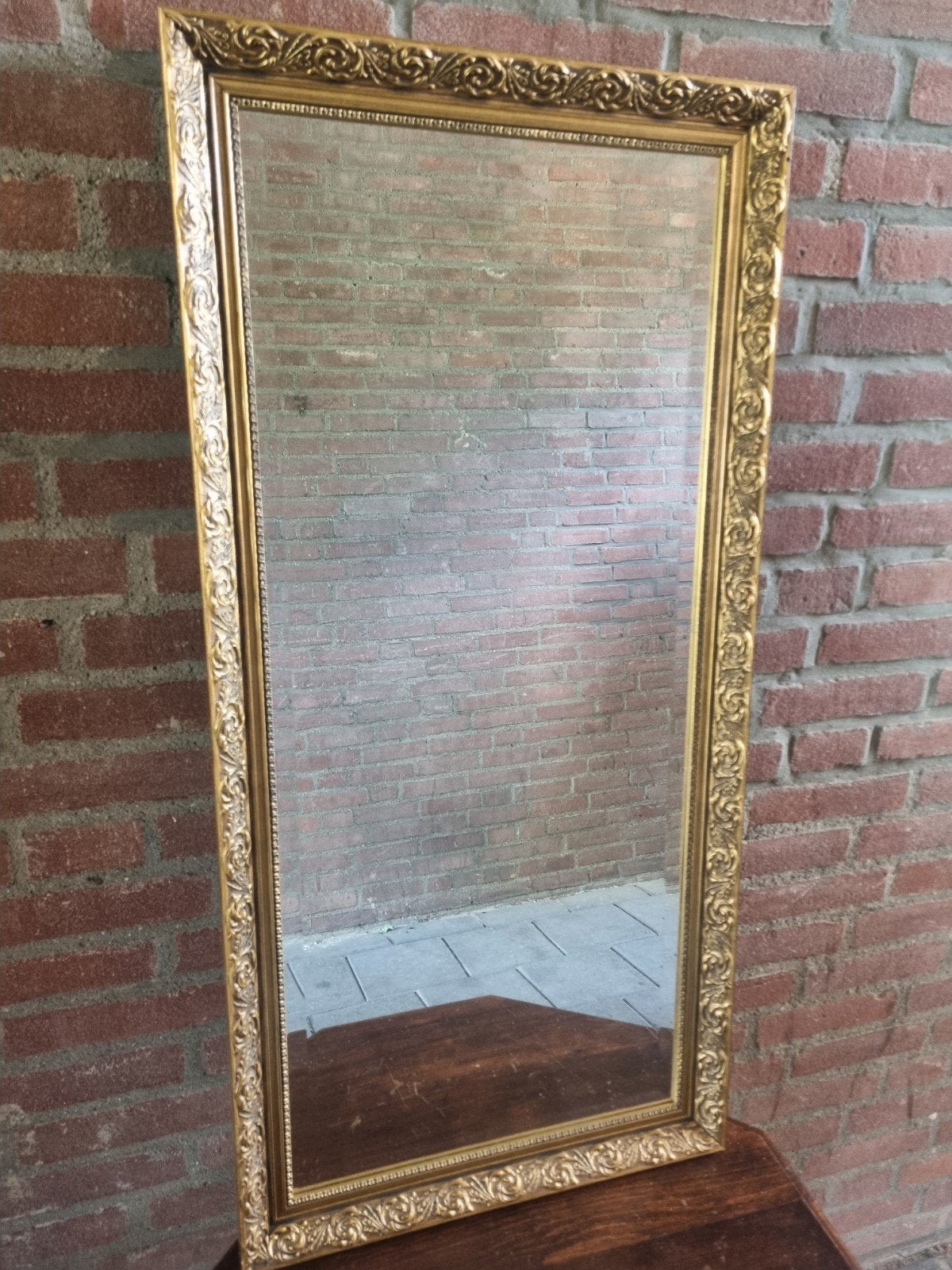 Facetgeslepen spiegel met goudkleurige barok lijst, Ophalen, Minder dan 50 cm, Zo goed als nieuw, Minder dan 100 cm