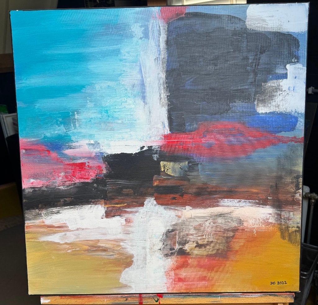 Abstract schilderij in acryl, Ophalen of Verzenden