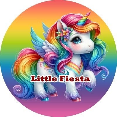 lf273 luxe icing eenhoorn 19cm eetbare taart print top, Ophalen of Verzenden, Nieuw, Taarten, Versiering