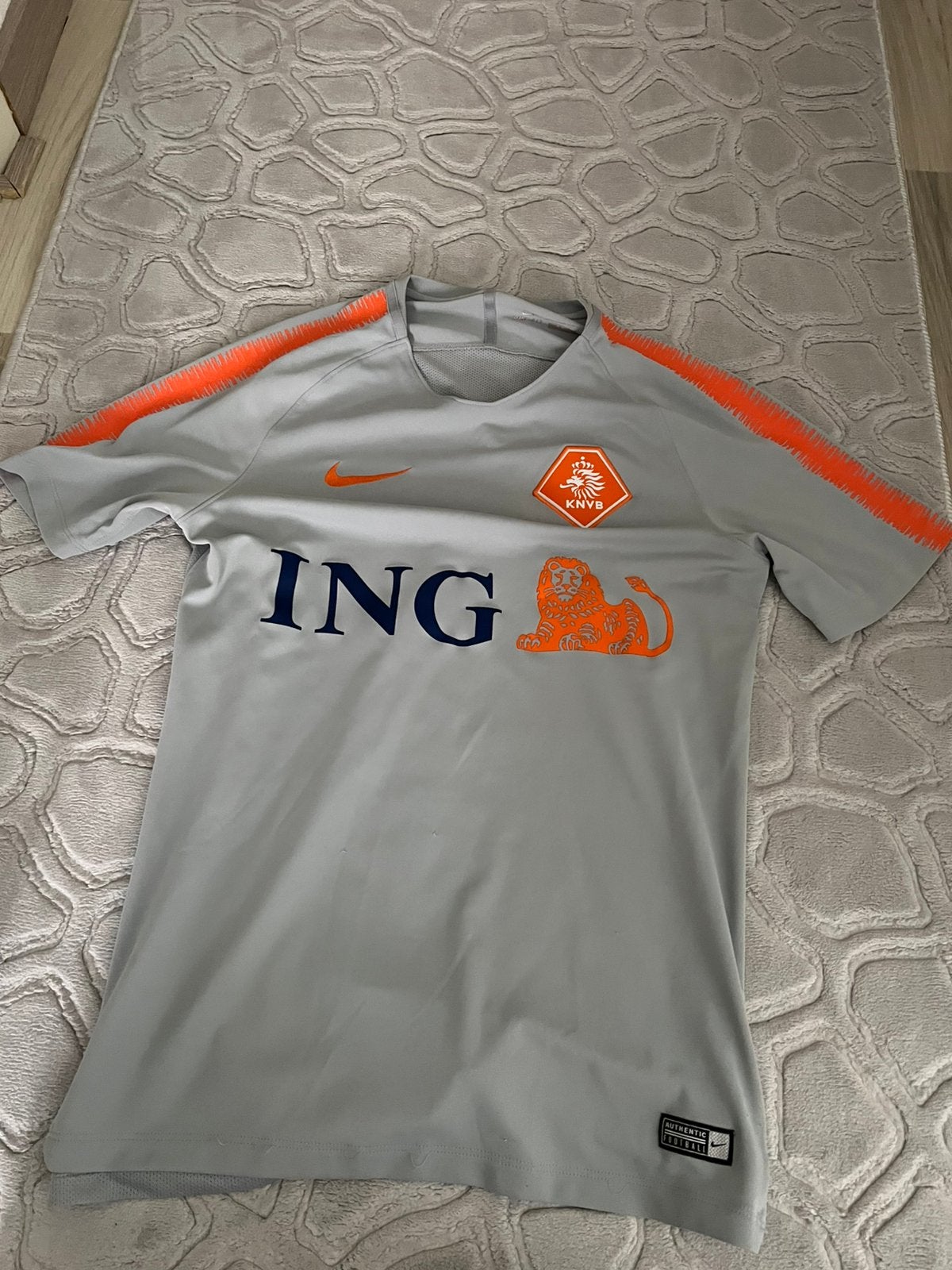 Nike KNVB Voetbalshirt Maat M - Grijs/Oranje, Maat M, Ophalen, Gebruikt, Shirt