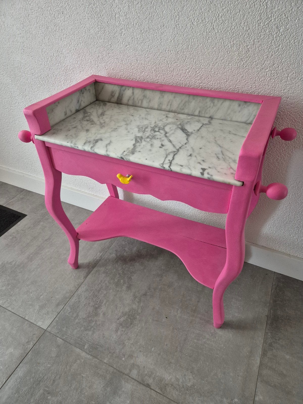 vintage kastje marmeren blad, Ophalen, Gebruikt, Minder dan 45 cm, 70 cm of meer