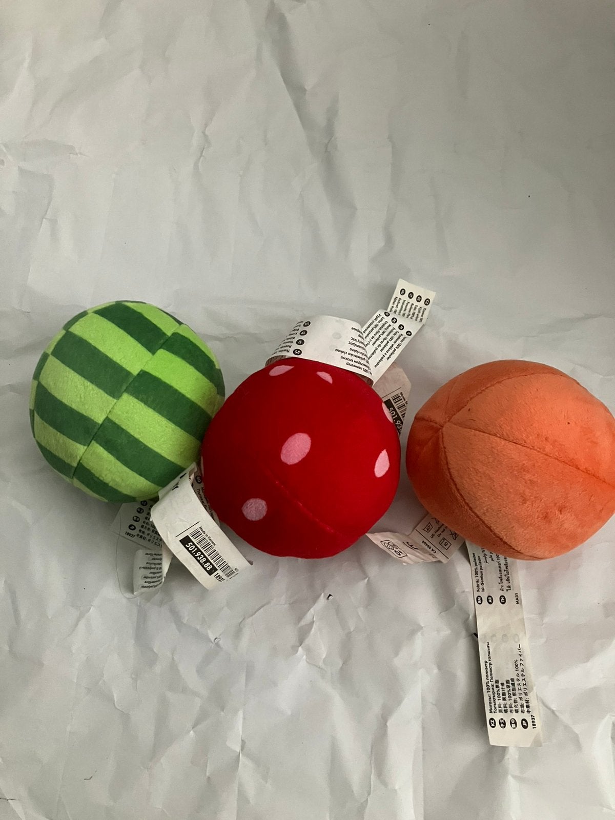 Pluchen speelgoed ballen (3 ballen) van Ikea, Ophalen, Gebruikt, Overige typen