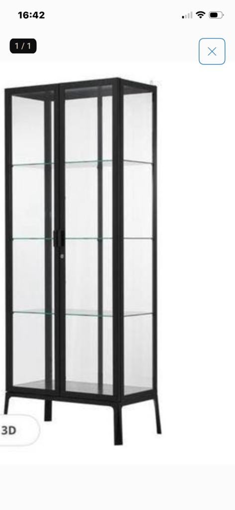 Gezocht: vitrinekast Milsbo Ikea, Ophalen, 50 tot 100 cm, Glas, 150 tot 200 cm