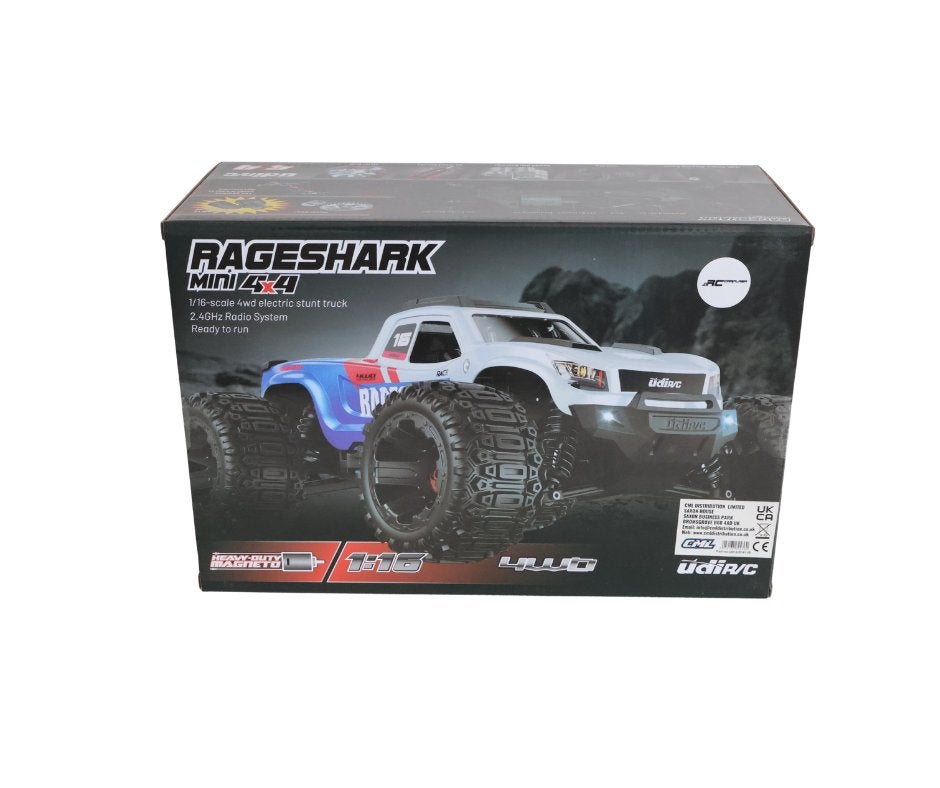UDI RC RAGESHARK MONSTER TRUCK 1/16 BRUSHED RTR - PURPLE, Elektro, Verzenden, Auto offroad, Nieuw