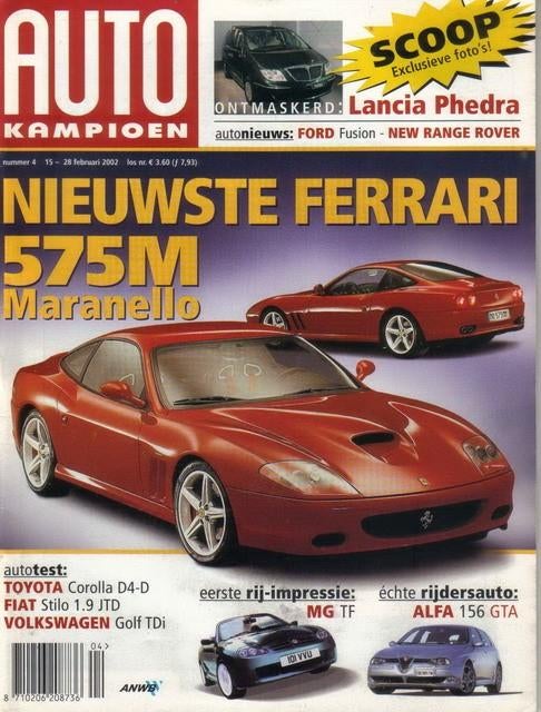 Autokampioen 4 2002 : Alfa Romeo 156 - Volvo S60 - Ferrari, Ophalen of Verzenden, Gelezen, Algemeen