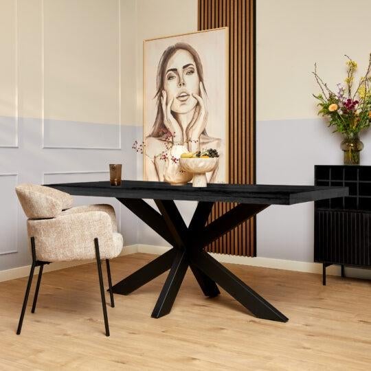 eetkamertafel denver black 160x90 cm, Ophalen, Nieuw, 50 tot 100 cm, 150 tot 200 cm