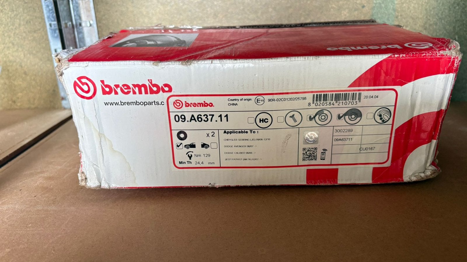 Remschijven 09.A637.11 van Brembo. Helemaal nieuw, Auto-onderdelen, Ophalen of Verzenden, Nieuw, Overige automerken