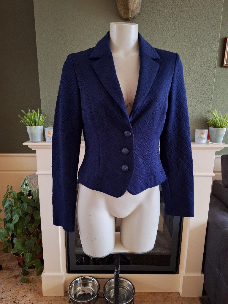 Marie Mero schitterende blauwe blazer S M 36 38 in topstaat, Maat 38/40 (M), Marie Mero, Zo goed als nieuw, Jasje