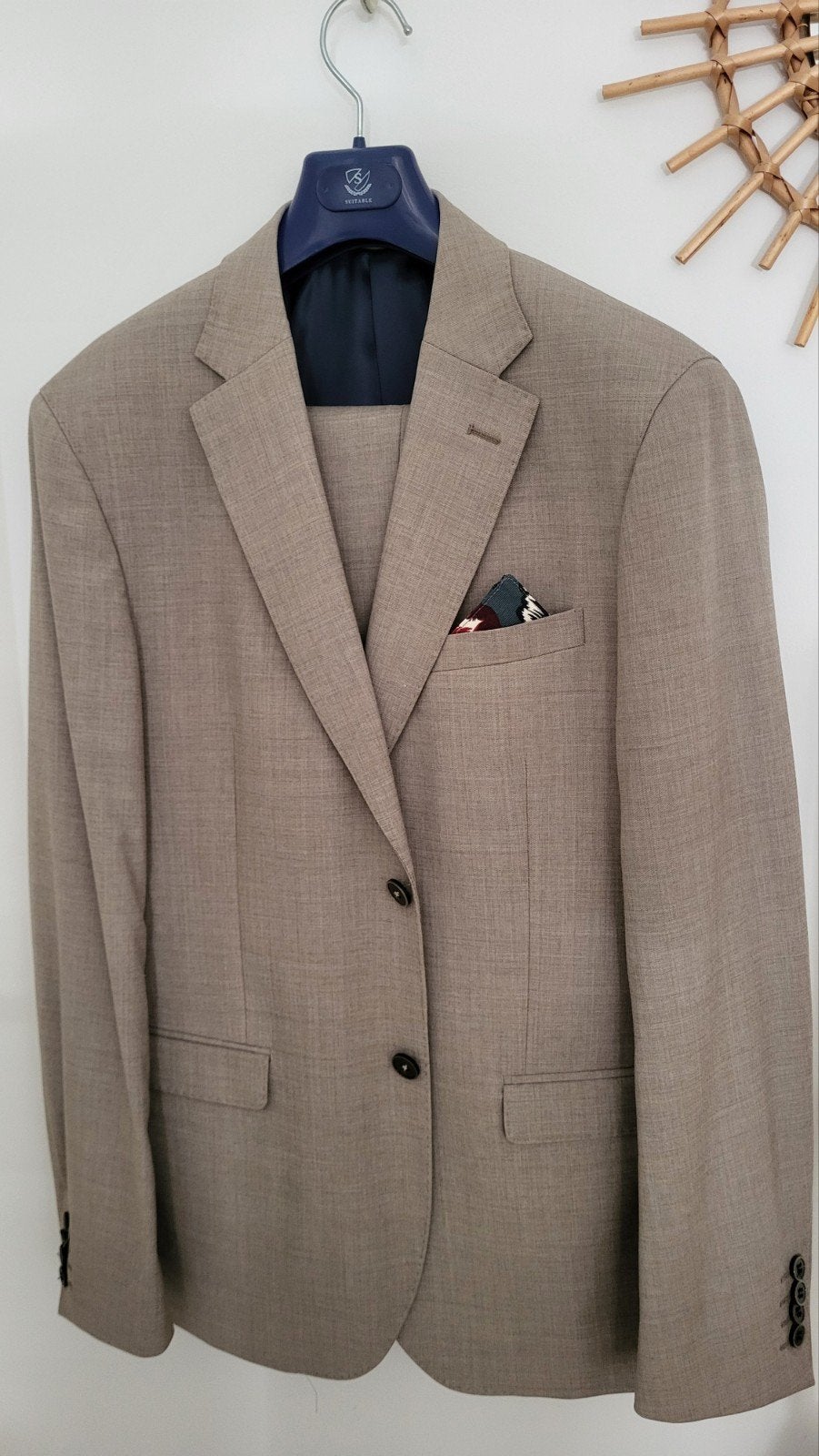 Gala/Bruiloft Pak Suitable - Maat 50 - Zgan, Maat 48/50 (M), Beige, Ophalen of Verzenden, Suitable