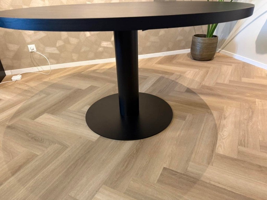 Ronde eettafel Zwart, Huis en Inrichting, Ophalen, Rond, Maxfurn, Zo goed als nieuw