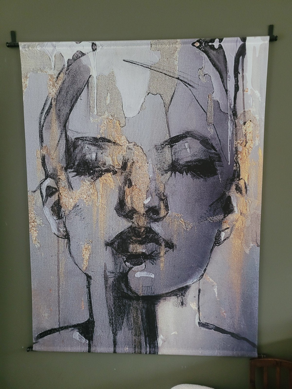 Wandkleed velvet vrouw 140x170 cm - Zo goed als nieuw, Ophalen, Zo goed als nieuw, Met ophangsysteem, Wandkleed