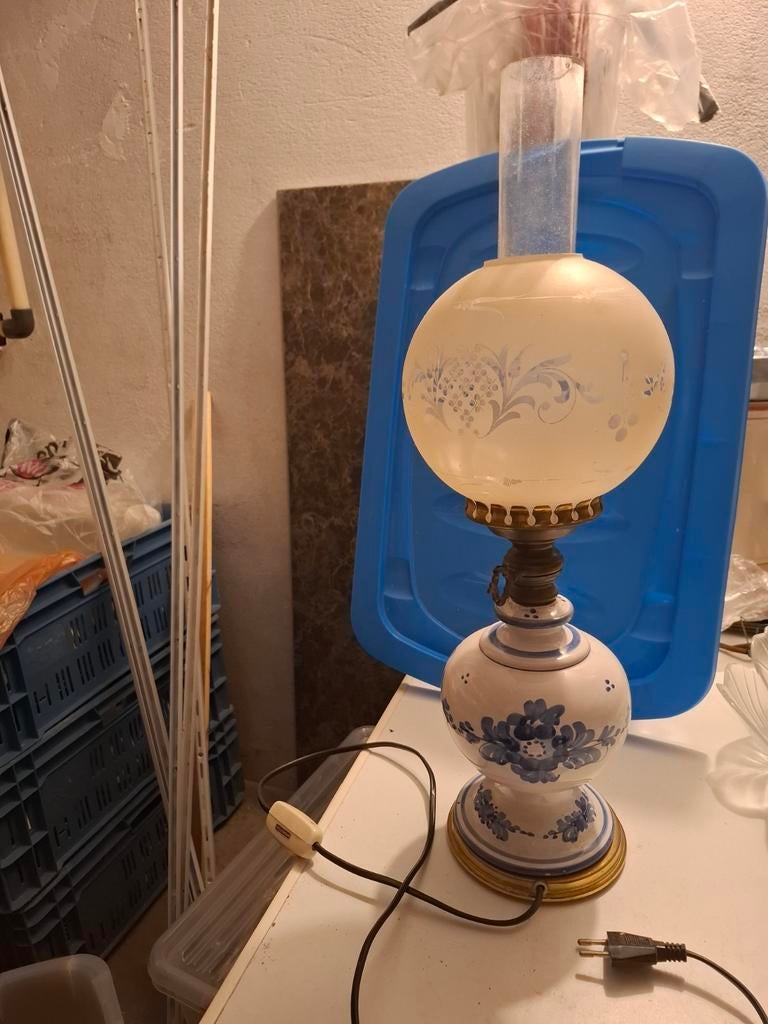 Vintage tafellamp Delfts blauw, Antiek en Kunst, Ophalen of Verzenden
