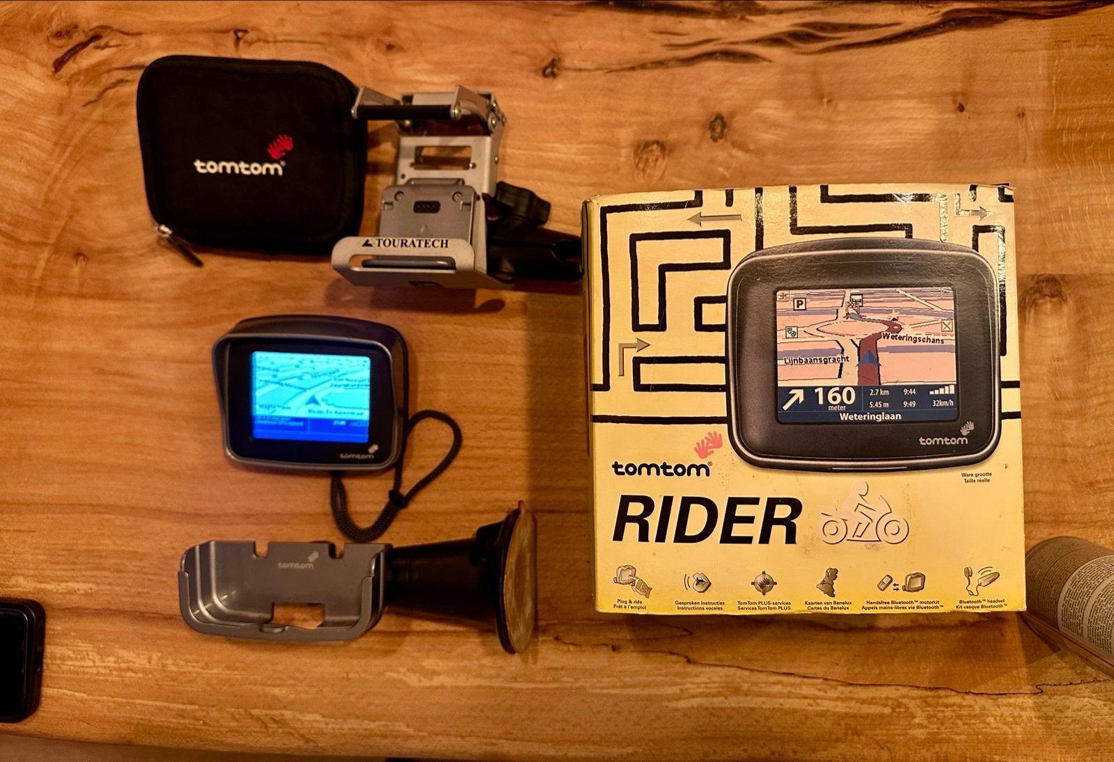 TomTom Rider navigatie met Touratech houder en accessoires, Ophalen of Verzenden, Gebruikt