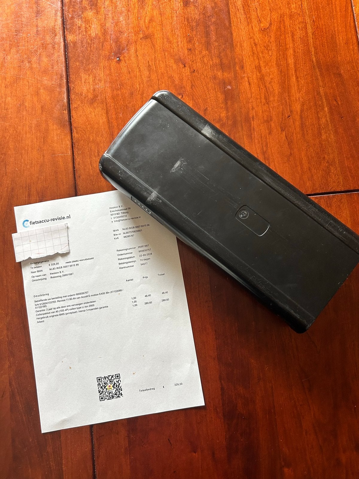 Fietsaccu (gereviseerd) voor Ancell E-motion E400 fiets, Zo goed als nieuw