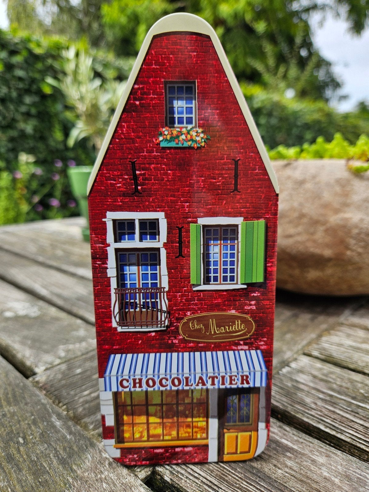 Leeg blikken huisje - Chocolatier, Ophalen of Verzenden, Gebruikt, Overige, Overige merken