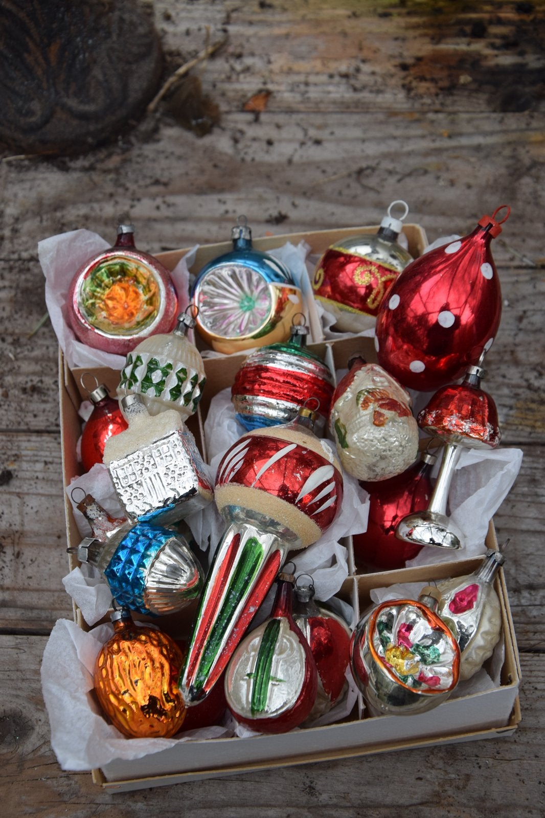 Oude antieke vintage kerstballen, Gebruikt, Verzenden, Onbekend, Onbekend