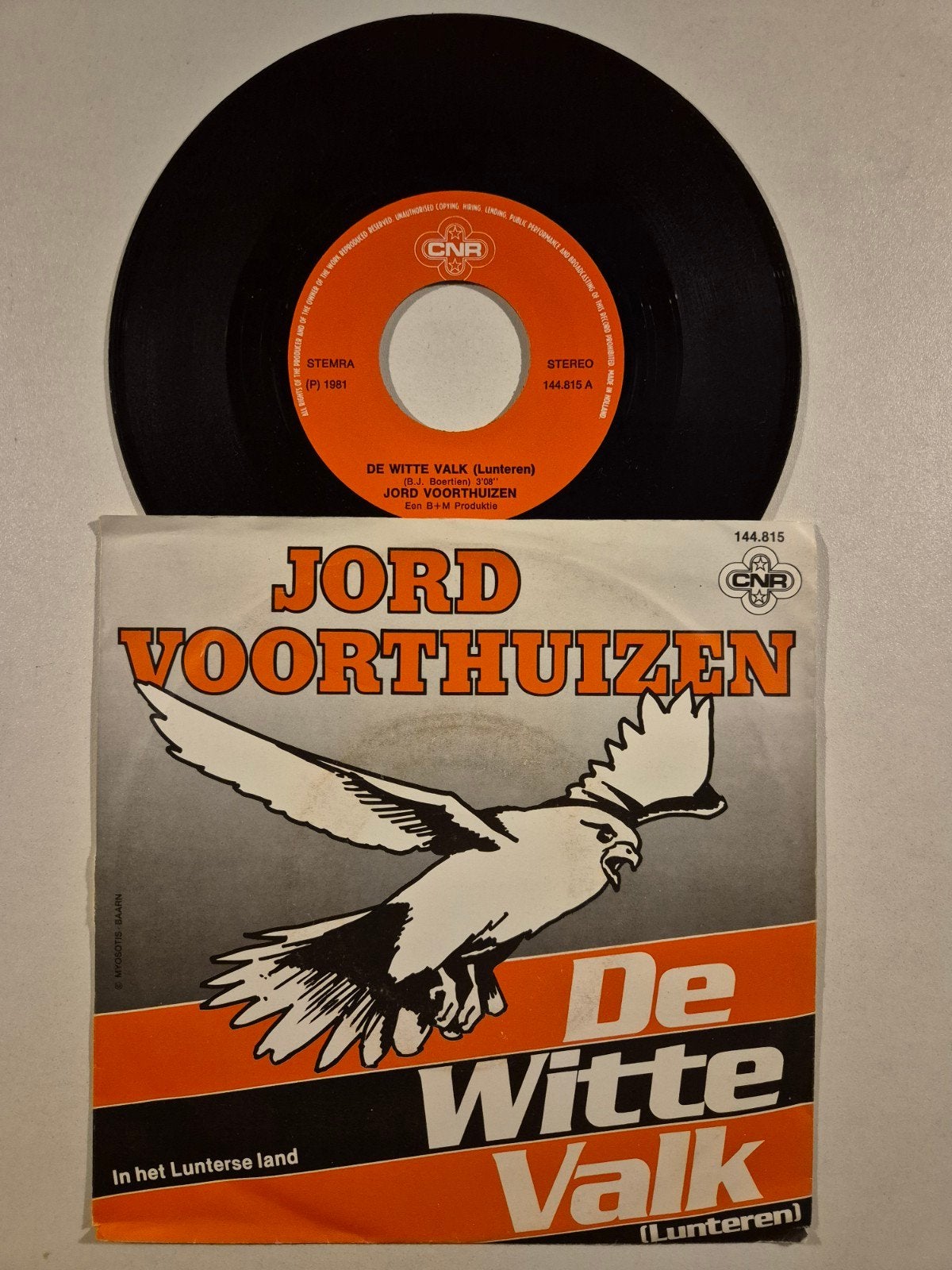 Jord Voorthuizen-De witte valk, Ophalen of Verzenden, Zo goed als nieuw, 7 inch, Levenslied of Smartlap