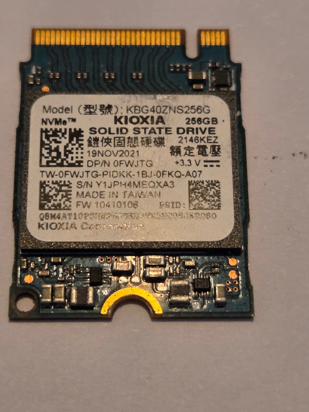 Nvme ssd 256GB, Computers en Software, Harde schijven, Verzenden, Zo goed als nieuw, Laptop, Overige aansluitingen