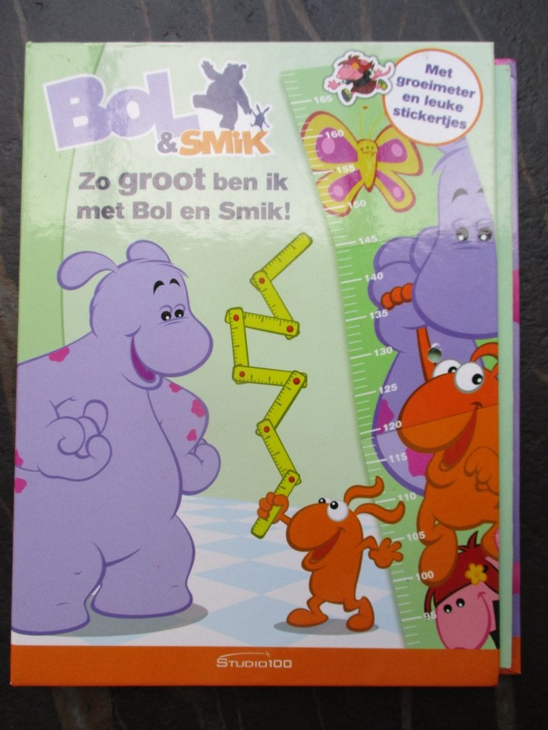 Zo groot ben ik met Bol & Smik boek + groeimeter + stickers, Boeken, Studio 100, Uitklapboek, Fictie algemeen, Jongen of Meisje