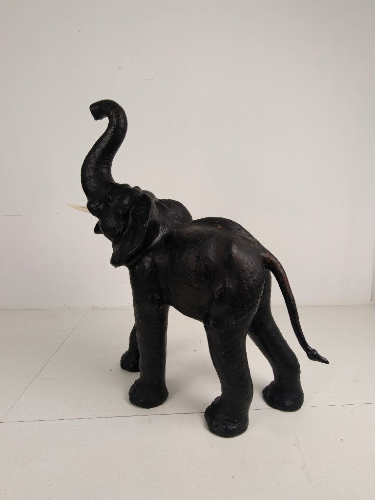 Extra Grote Leren Olifantenbeeld – ca. 1950 – Hoogte 130 cm, Ophalen of Verzenden