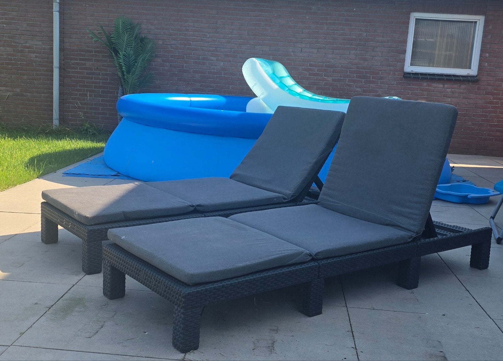 Allibert Daytona Ligbed met Kussens + orginele dozen, Ophalen, Zo goed als nieuw, Wicker, Verstelbaar