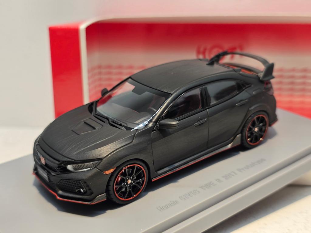 Honda civic TypeR FK8 Matzwart - 1:43 Ebbro Hot, Overige merken, Auto, Nieuw, Ophalen of Verzenden