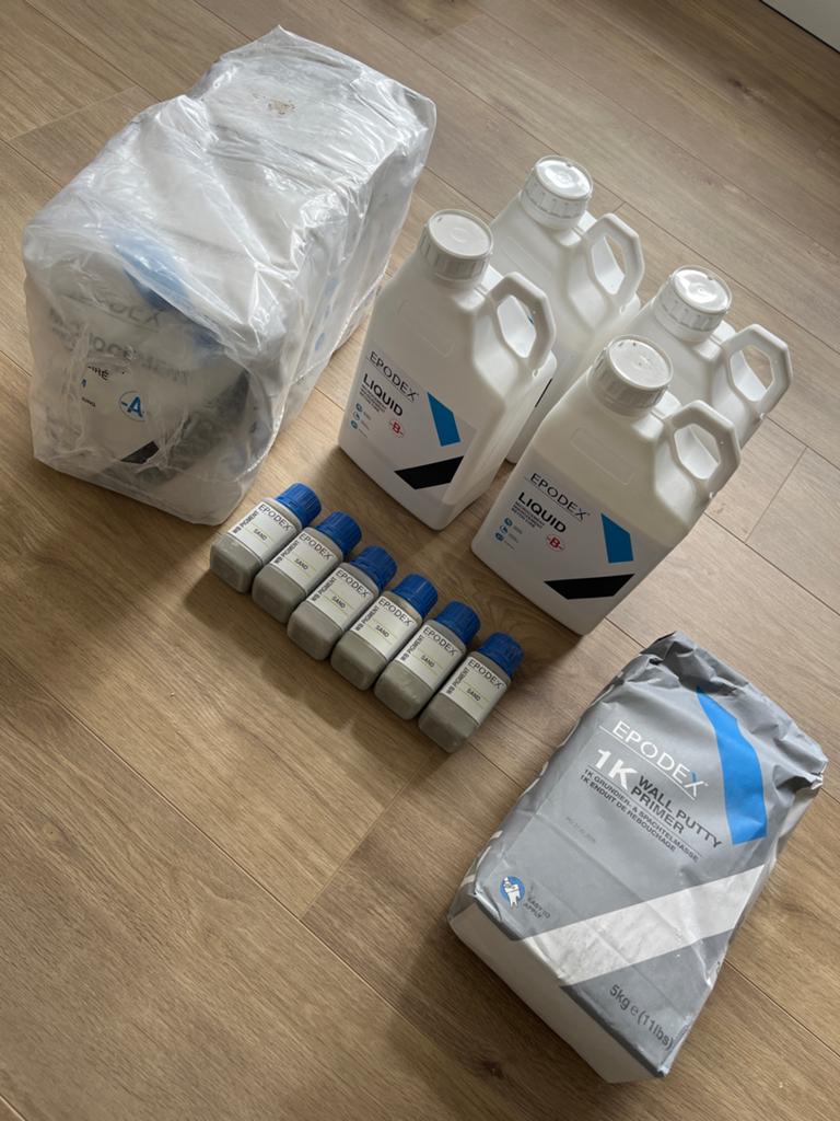 Epodex Microcement Set voor Badkamer - Sand Kleur, Ophalen, Overige typen, Nieuw, Overige materialen