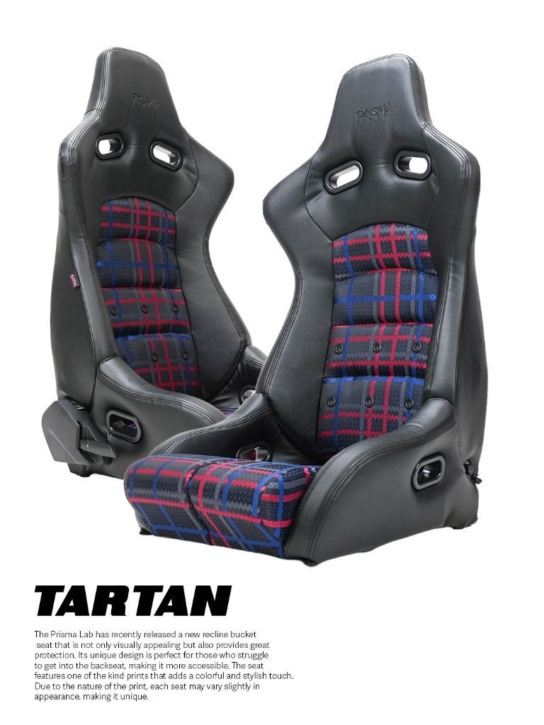 NRG Prisma Omega Verstelbare kuipstoel Sportstoel Tartan, Auto diversen, Ophalen of Verzenden
