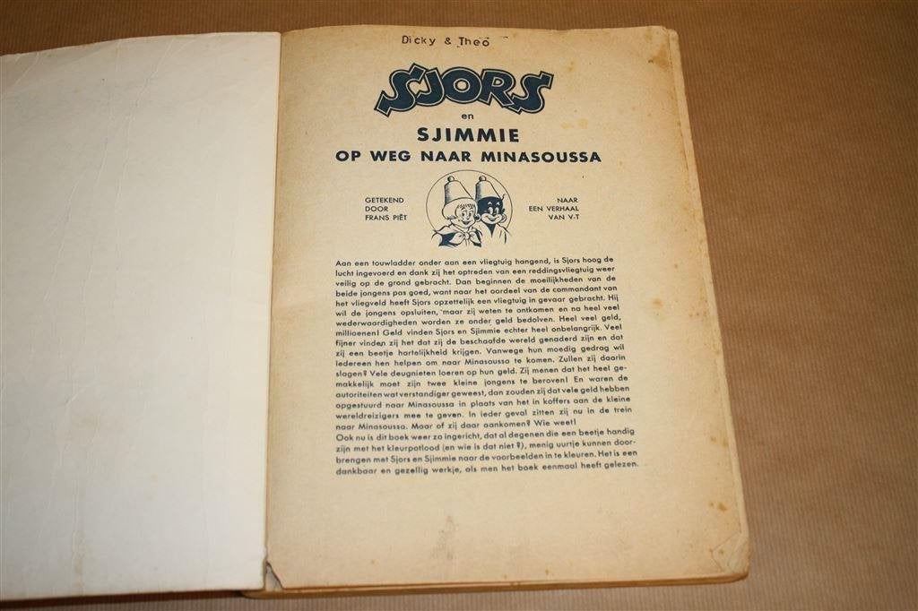 Sjors en Sjimmie Op weg naar Minasoussa. 1e druk 1956., Boeken, Eén stripboek, Ophalen of Verzenden, Gelezen