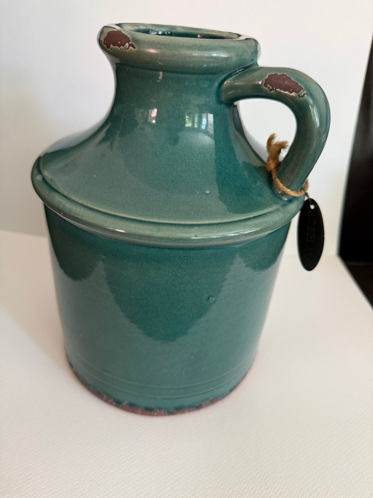 Riverdale decoratieve aardewerk vaas type Nimes groen blauw, Ophalen of Verzenden