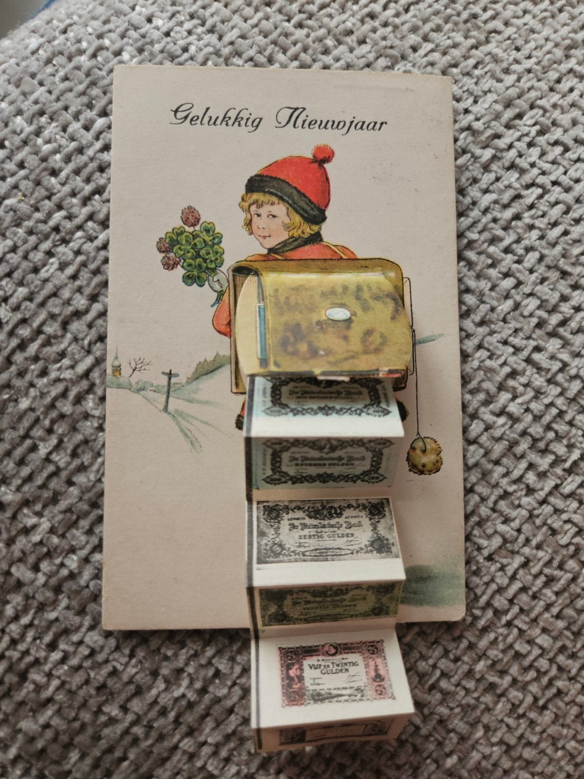 Bankbiljetten leporello  Ansichtkaart 1926, Verzamelen, Ophalen of Verzenden