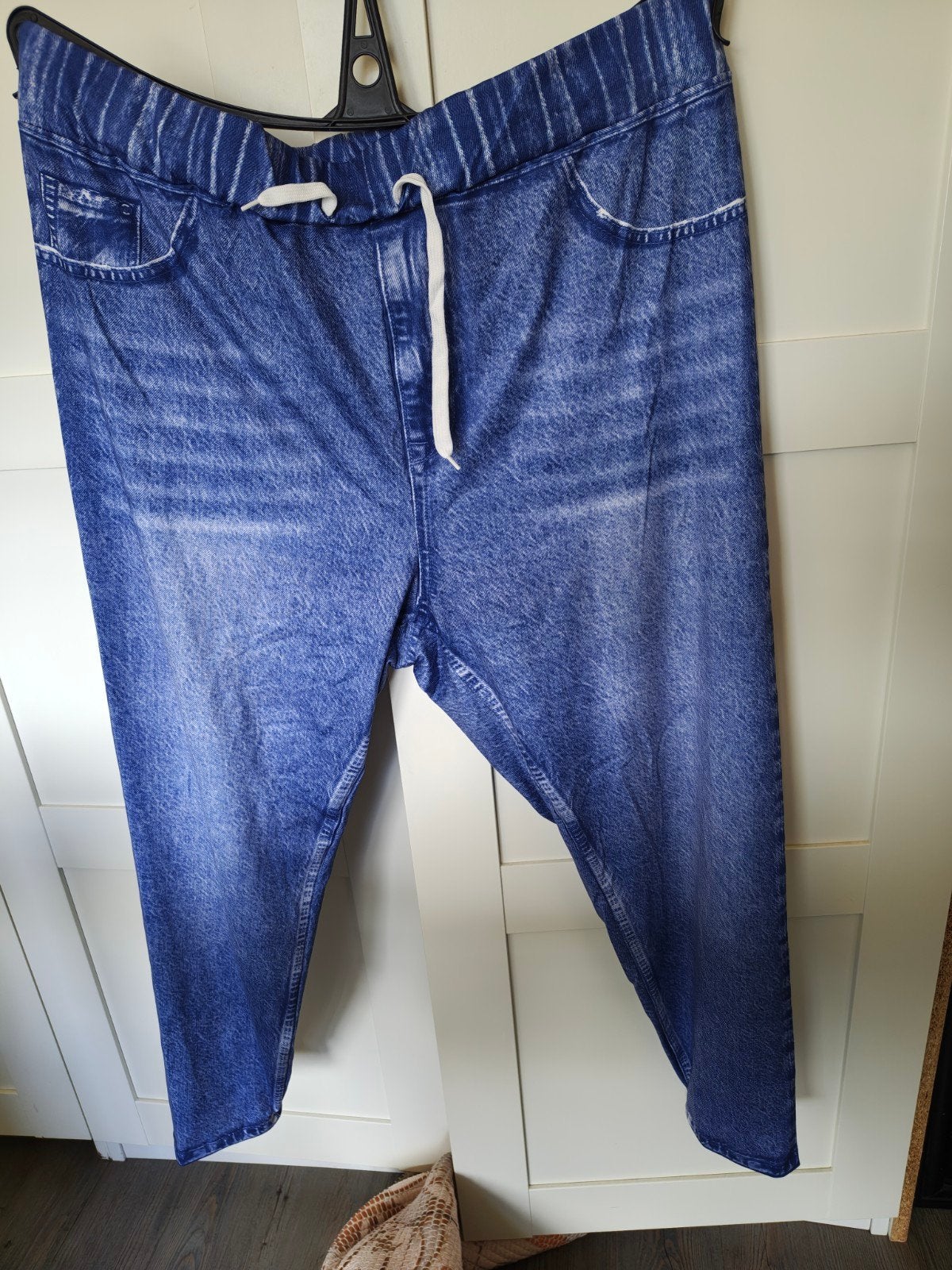 spijker legging broek xxl 44 46 48 stretch, Ophalen of Verzenden, Zo goed als nieuw, Blauw, Legging