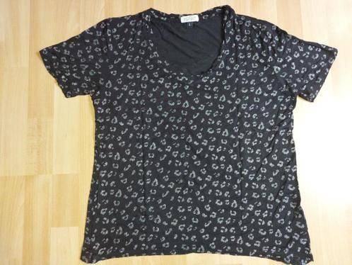 Zwart/zilver t-shirt *panterprint*, Zwart, Maat 42/44 (L), Ophalen of Verzenden, Korte mouw