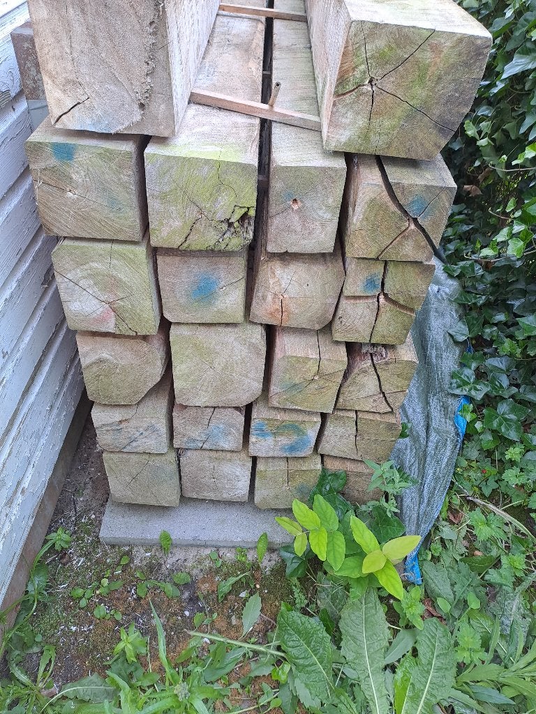 teakhout balken, Ophalen, Zo goed als nieuw, 180 tot 250 cm, Balken