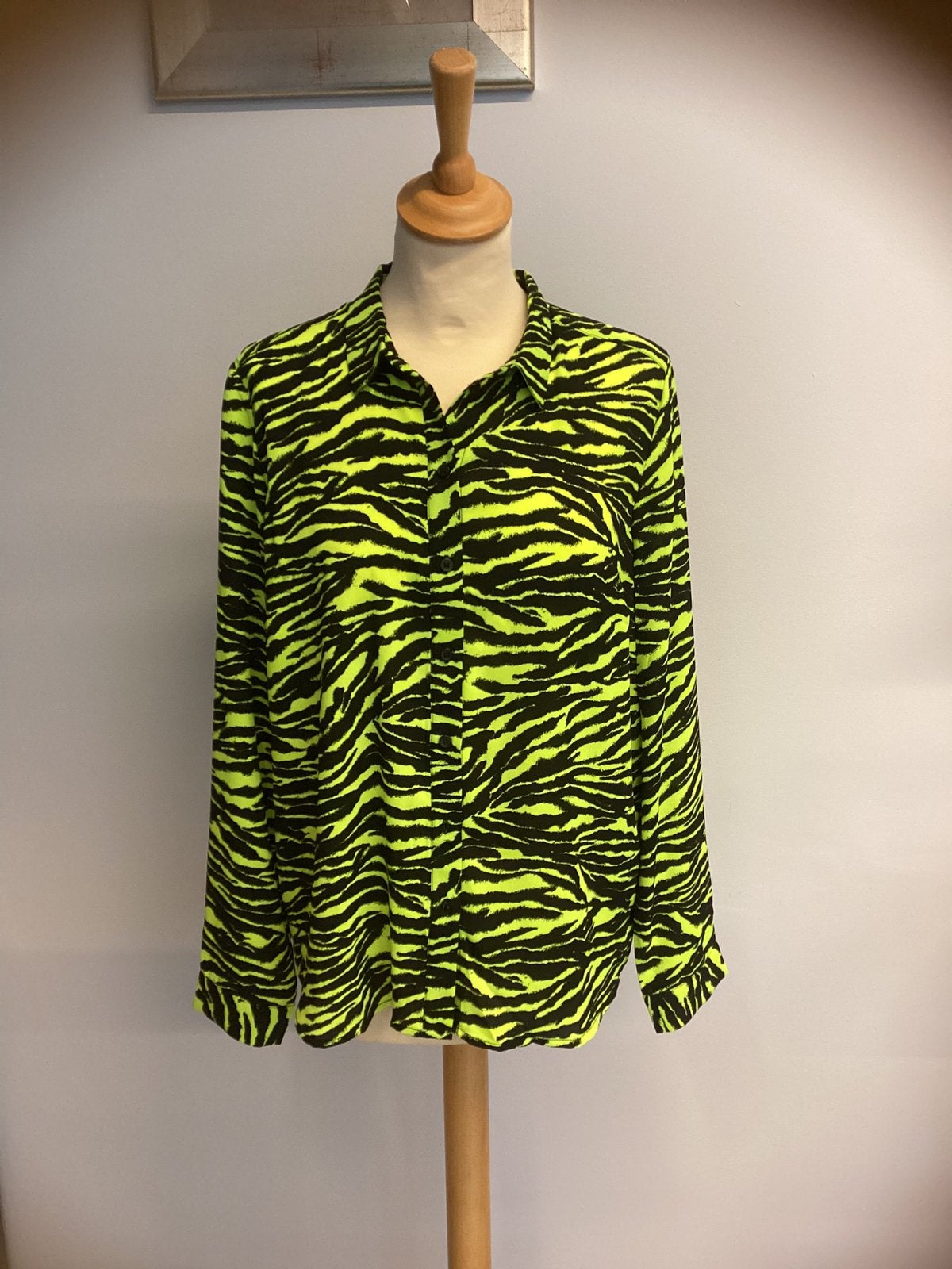 Blouse neon groen/zwart maat 38 H&M, Ophalen of Verzenden, Nieuw, Maat 38/40 (M), Groen