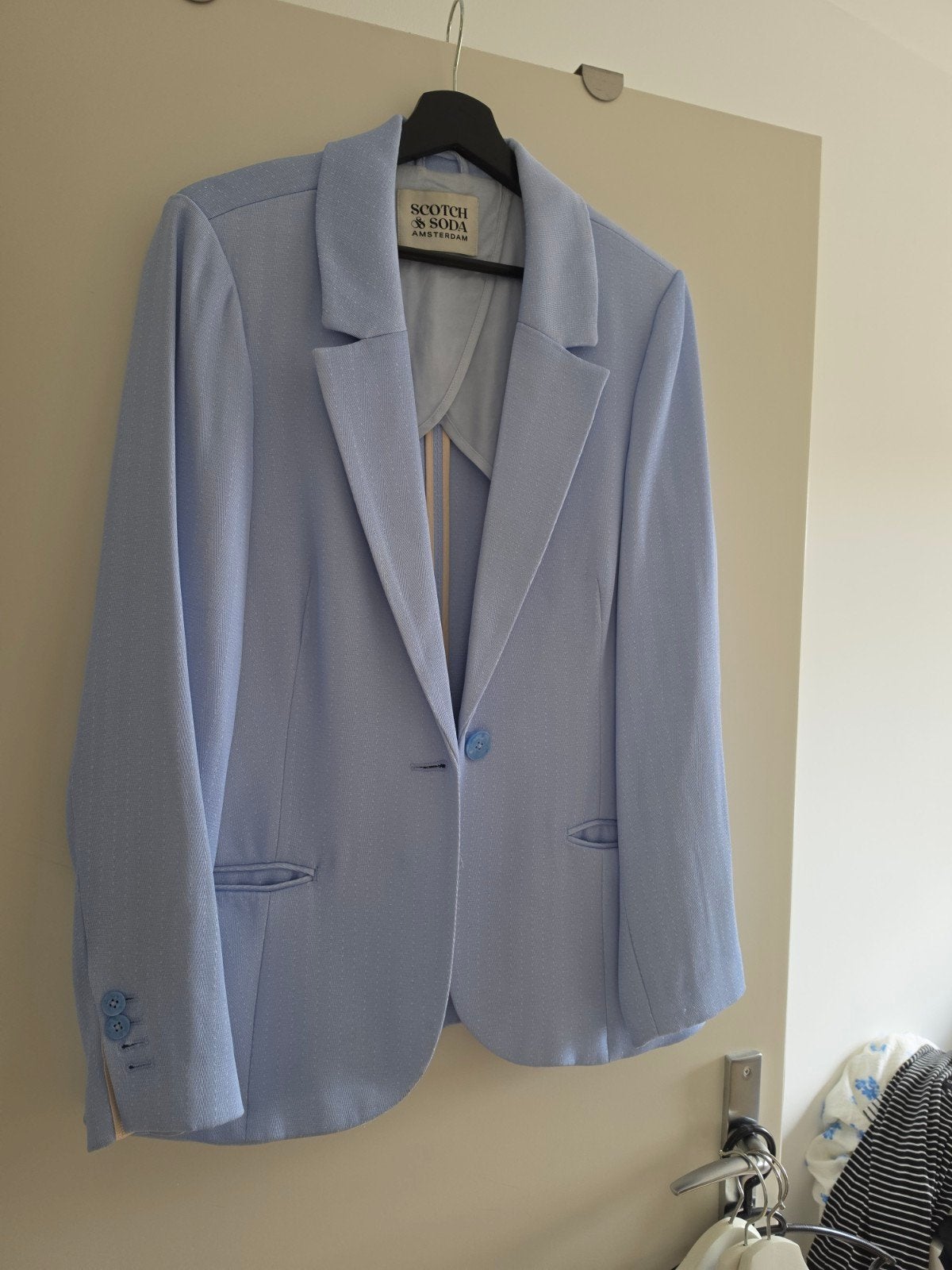 lichtblauwe blazer van scotch & soda maat L, Ophalen of Verzenden, Zo goed als nieuw, Blauw