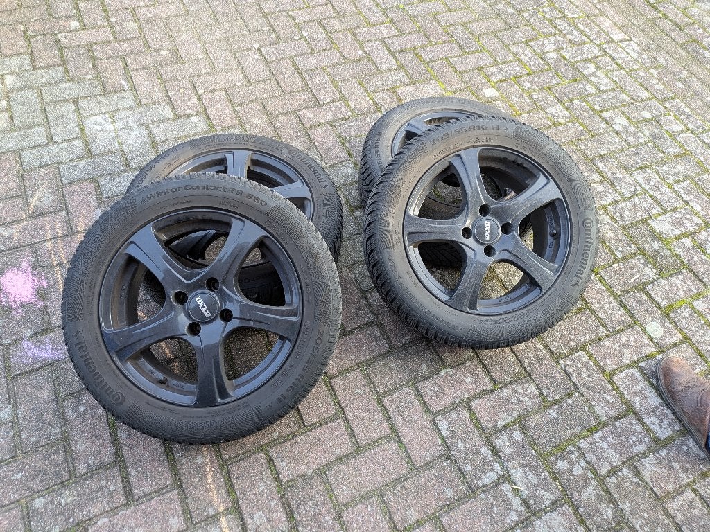 16 Inch winterset | Continental winterbanden 6 mm profiel, Ophalen, Gebruikt, 16 inch, Banden en Velgen