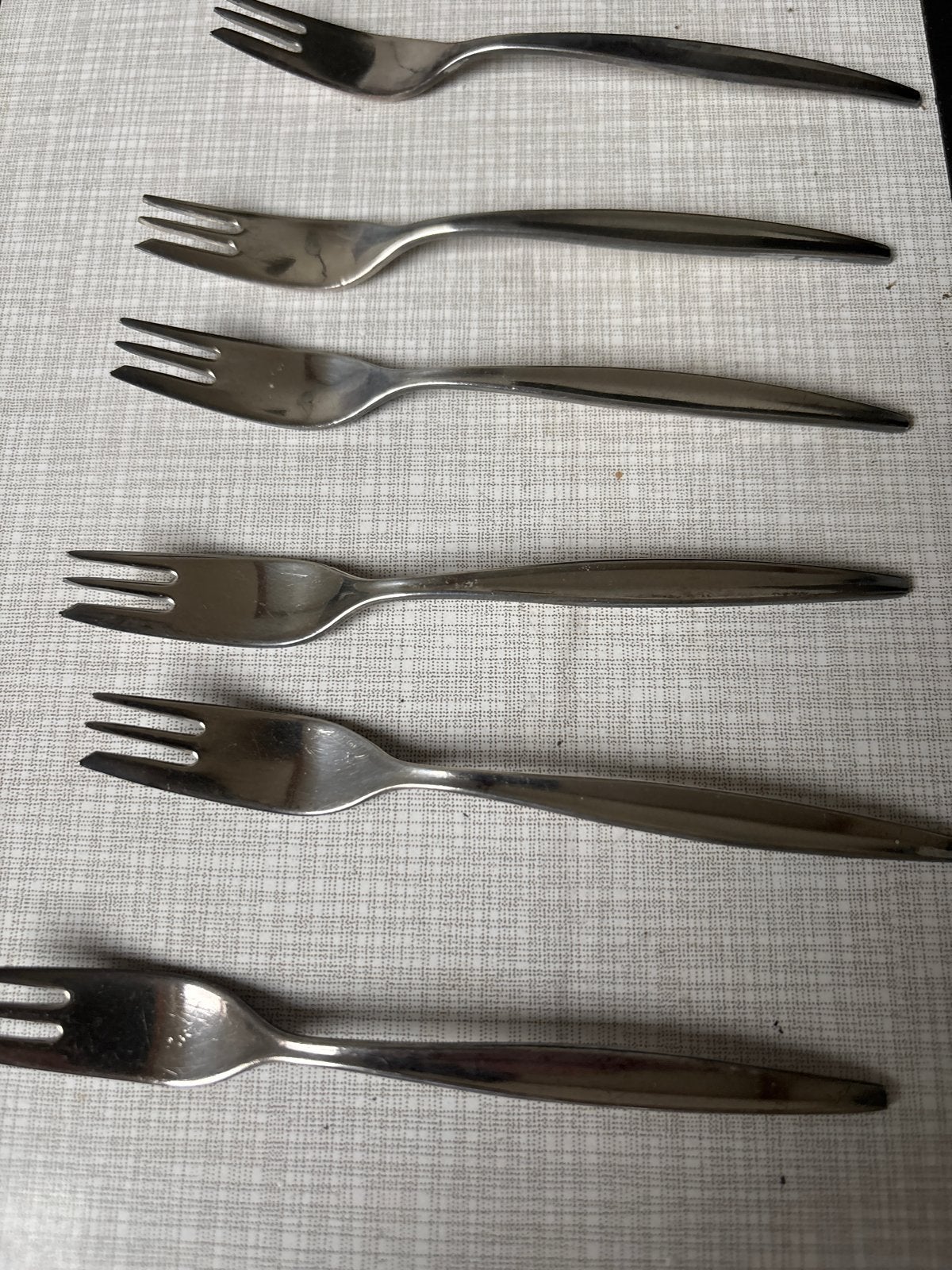 Set van 6 verzilverde gebaksvorkjes, Ophalen of Verzenden