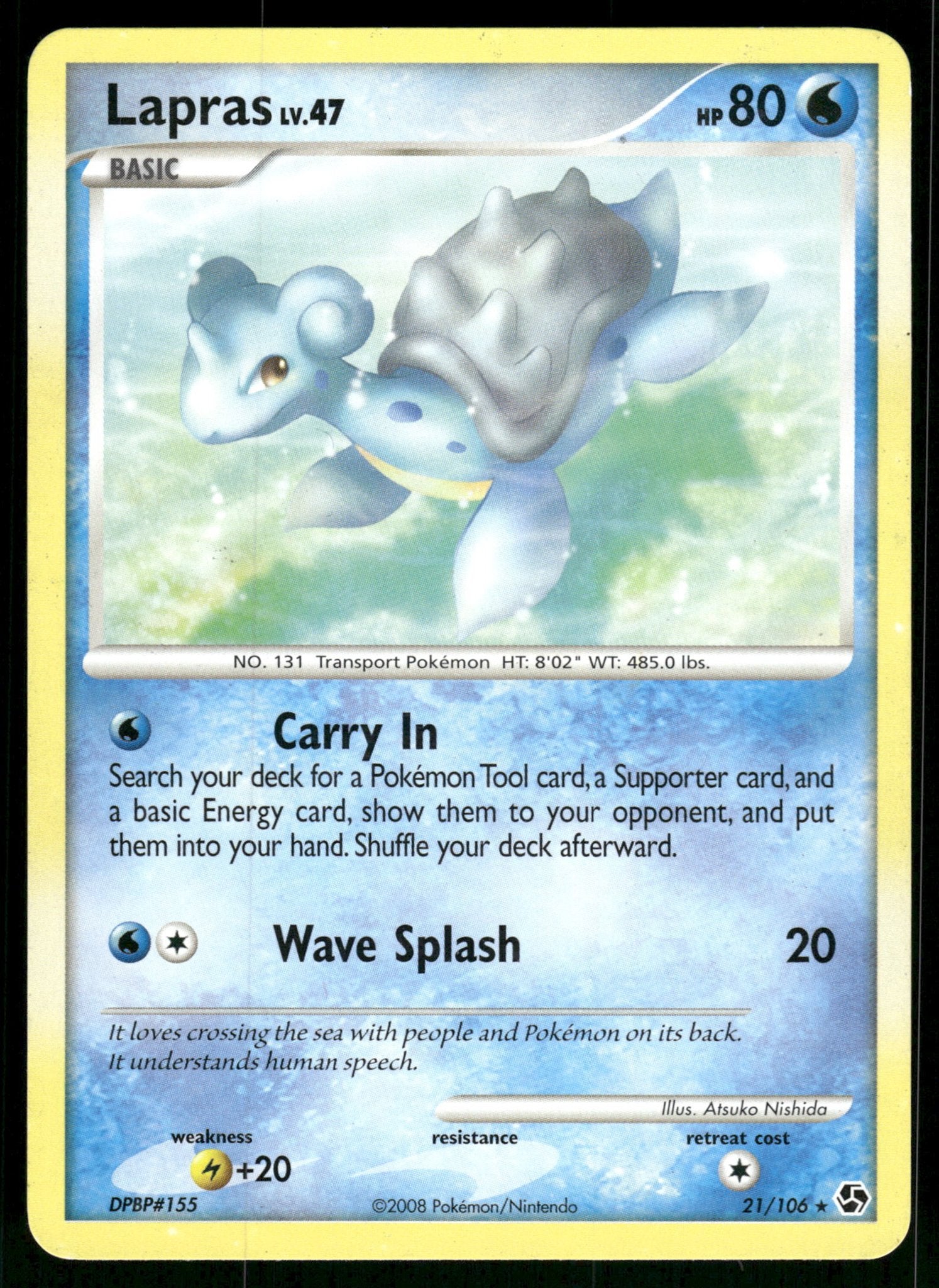 Lapras 21/106 - Great Encounters (EX), Verzenden, Gebruikt