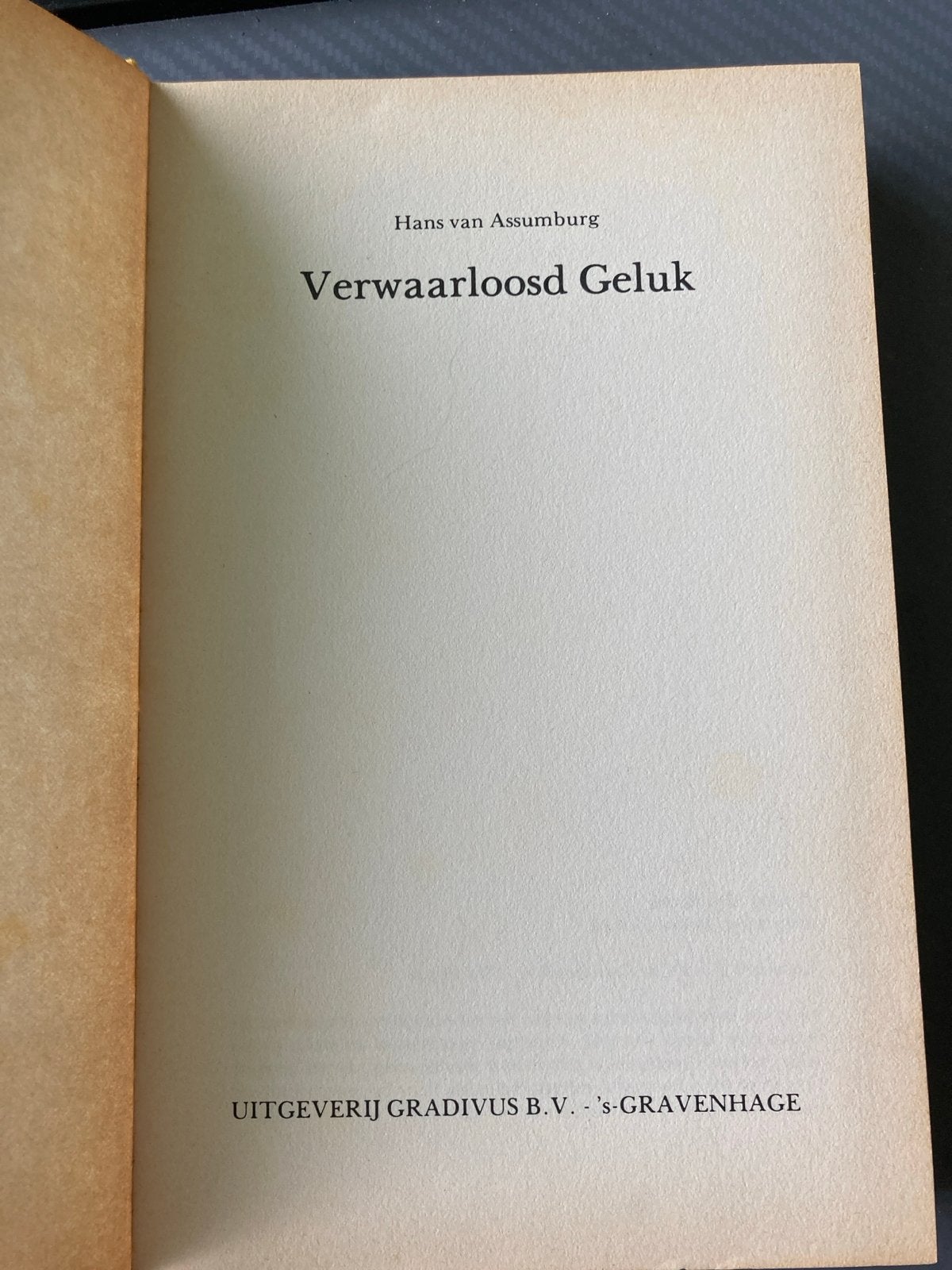 Verwaarloosd Geluk - Hans van Assumburg (Gradivus), Boeken, Ophalen of Verzenden, Gelezen, Nederland