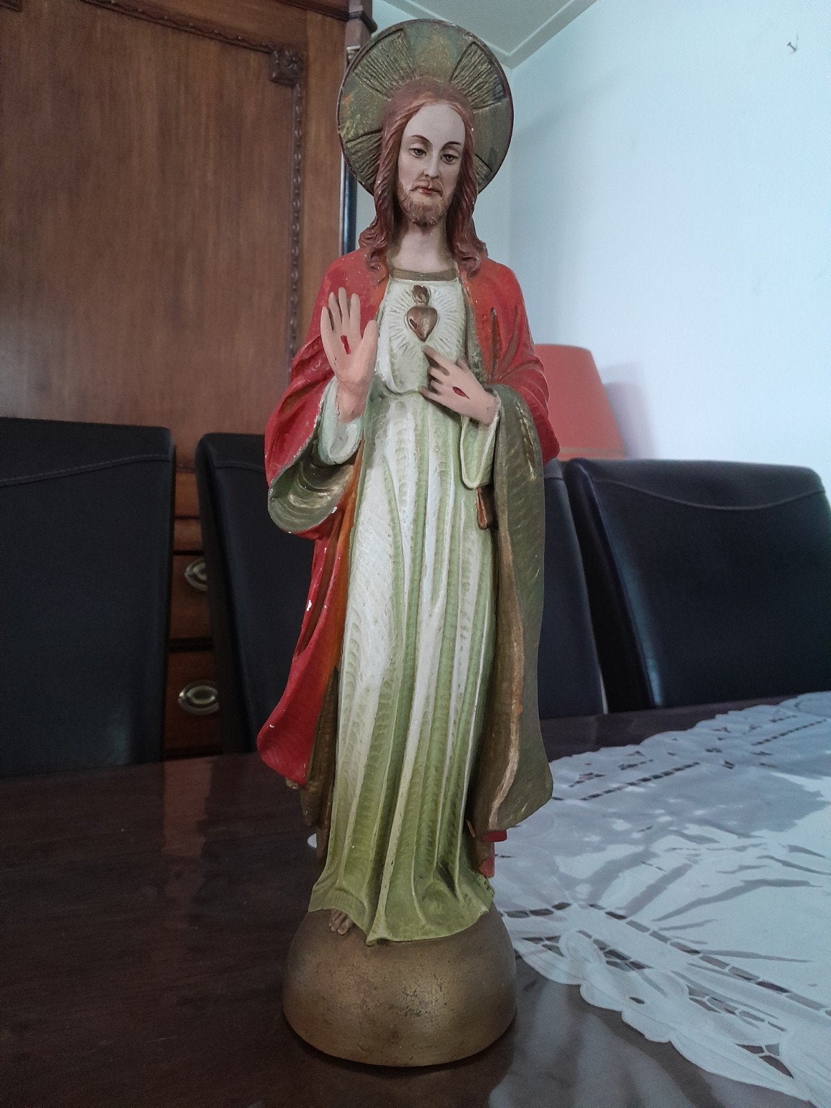 Vintage Heilig Hart Jezus beeld - G.L.V. 4250, Antiek en Kunst, Ophalen of Verzenden