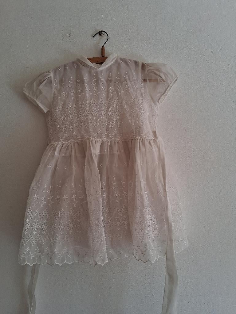 communiejurkje met onderjurk vintage, 65 jaar oud, Antiek en Kunst, Ophalen of Verzenden, Kinderen