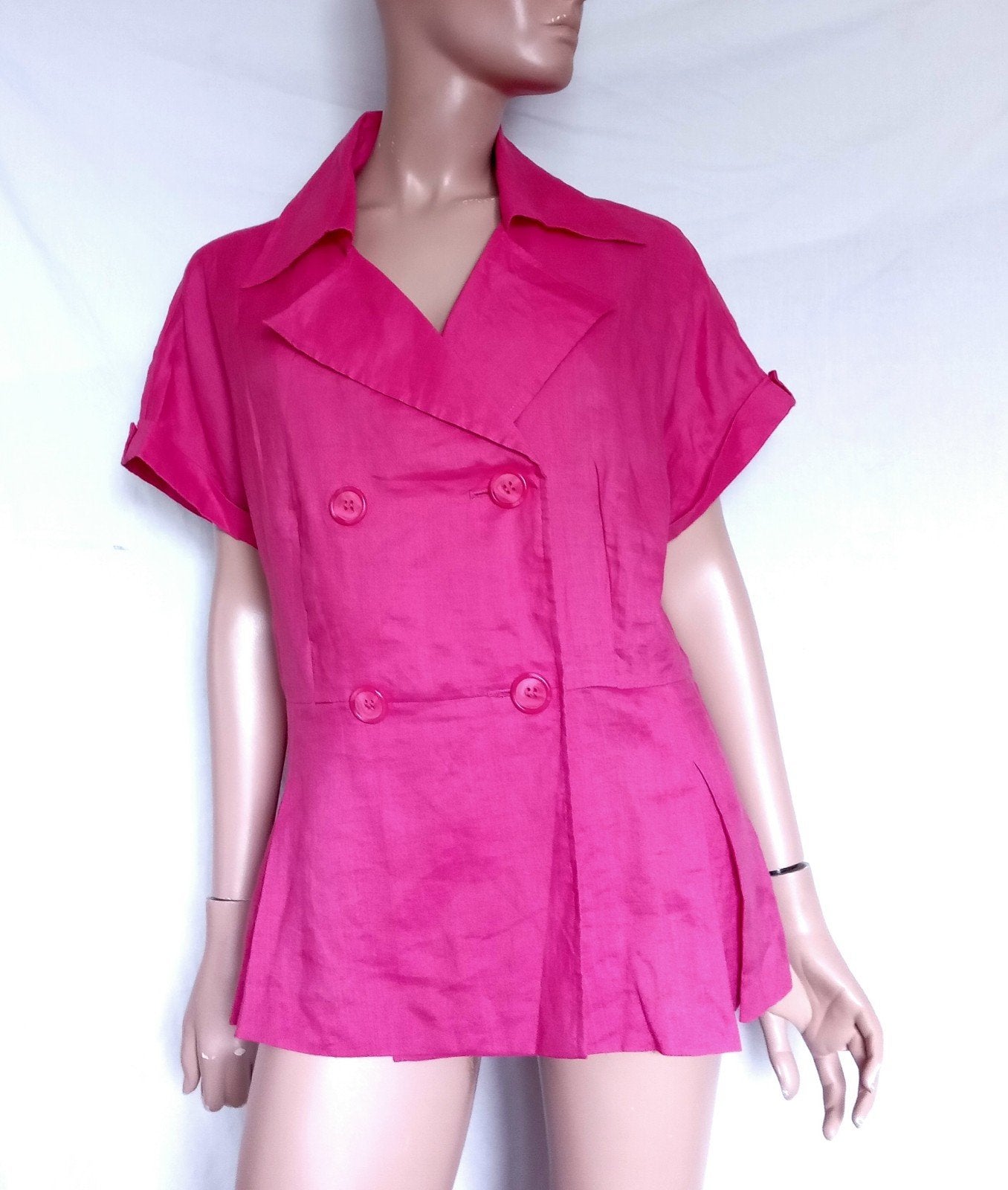 MARCO PECCI LINNEN Blouse , Maat 44, Ophalen of Verzenden, Zo goed als nieuw, Maat 42/44 (L), Roze