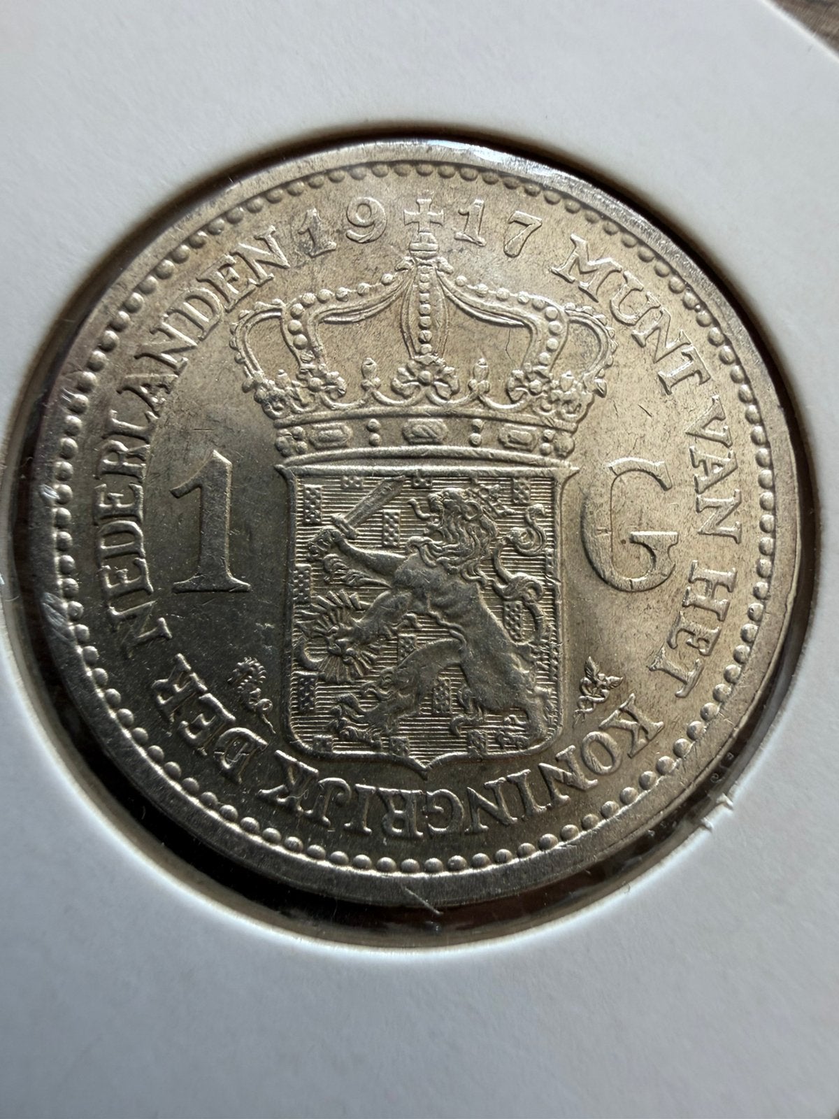 Gulden 1917 Wilhelmina, 1 gulden, Zilver, Ophalen of Verzenden, Koningin Wilhelmina