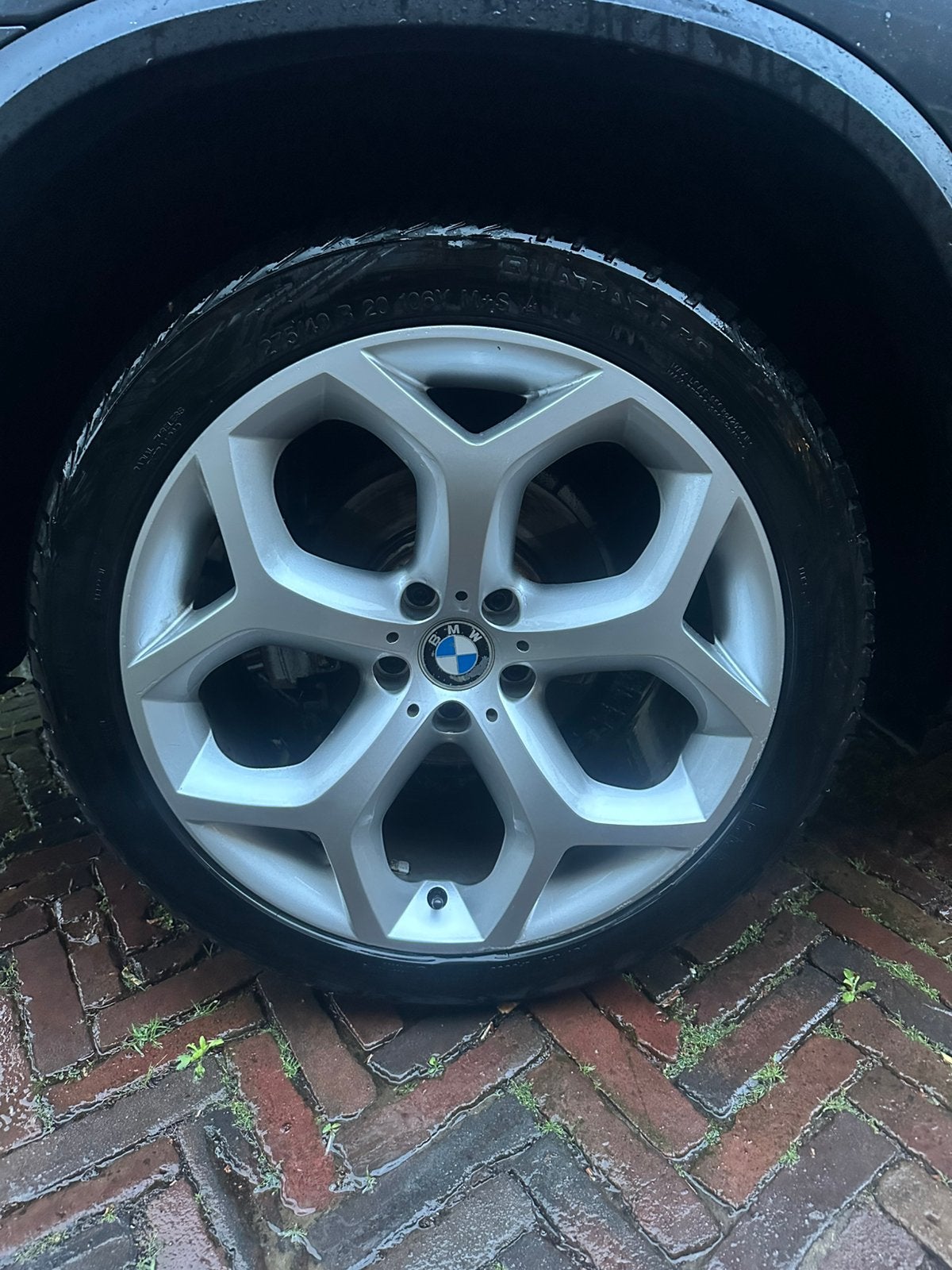 4 x Originele BMW Style 214 X5 E70 20” Velgen + all seasons, Auto-onderdelen, 19 inch, Gebruikt, 255 mm, Banden en Velgen